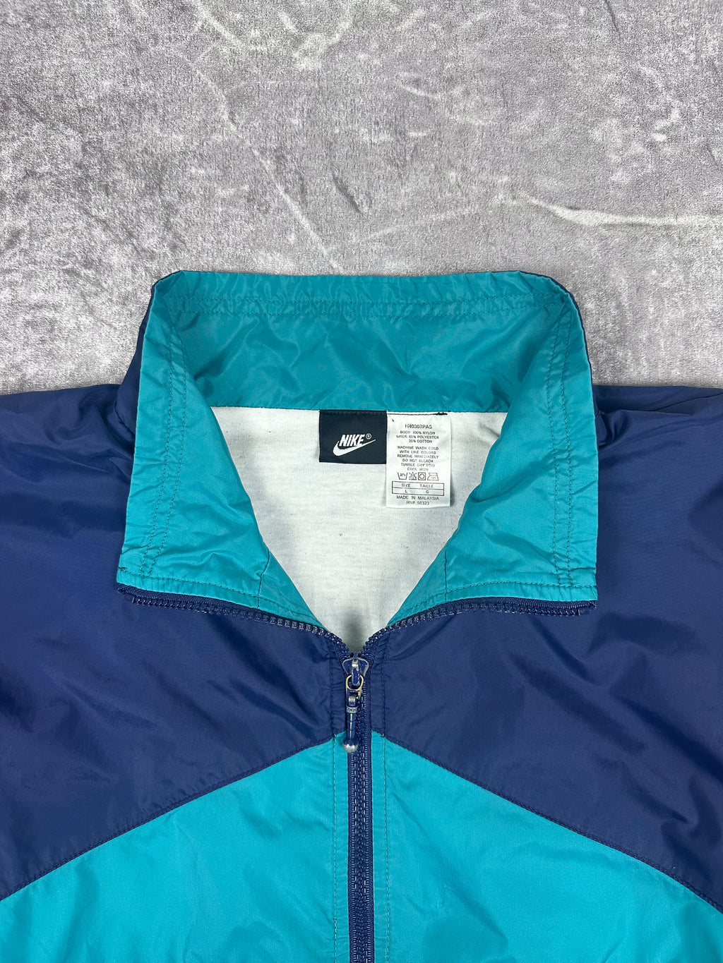 Vintage 90s Nike Colour Block Embroidered Spellout Windbreaker Jacket (L)