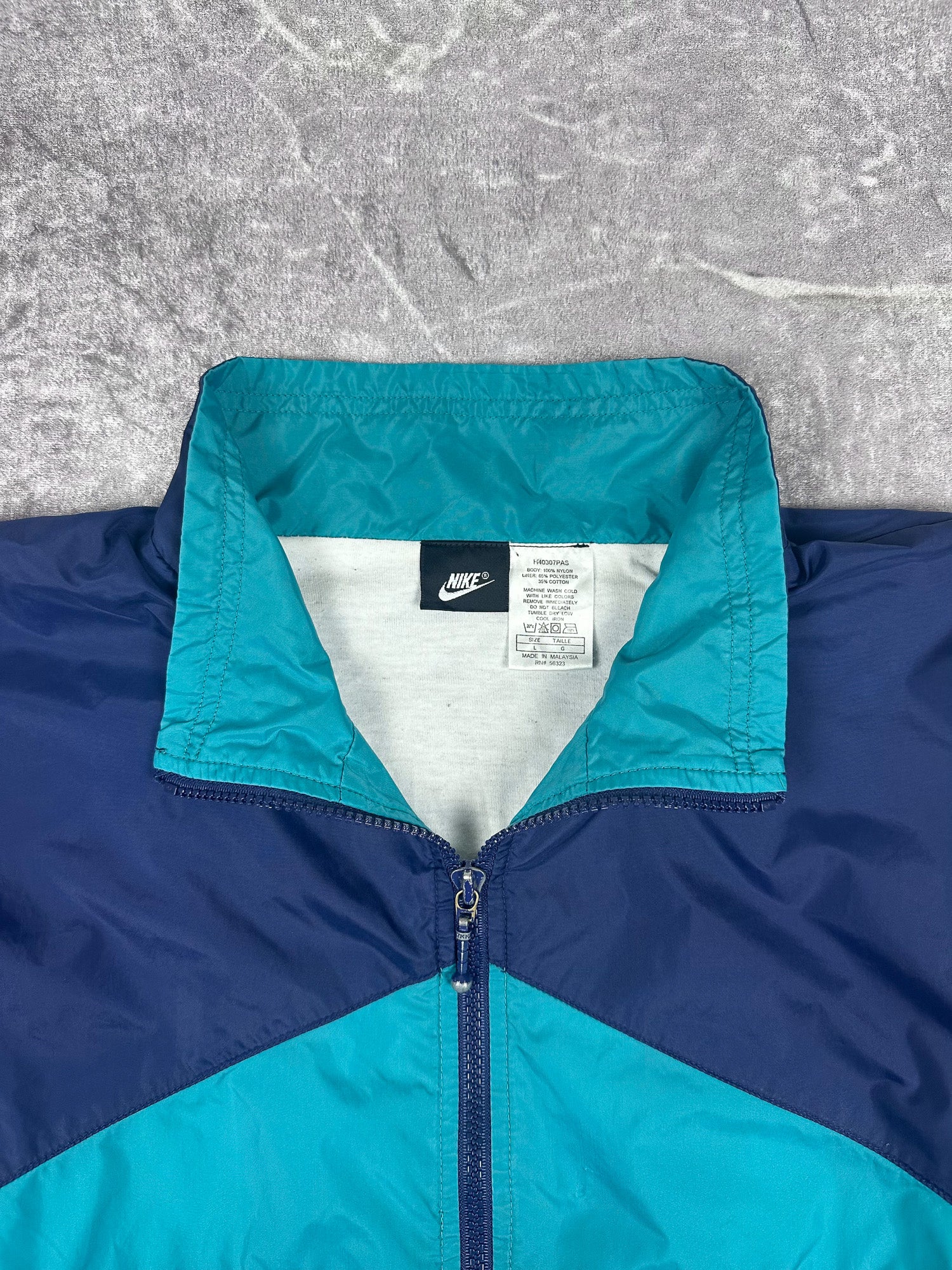 Vintage 90s Nike Colour Block Embroidered Spellout Windbreaker Jacket (L)