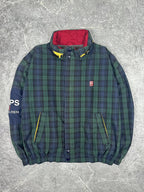 Vintage 90s Chaps Ralph Lauren Plaid Windbreaker Spray Jacket (XL)