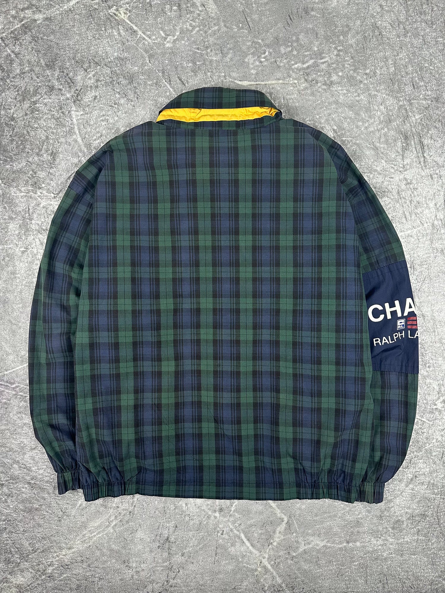 Vintage 90s Chaps Ralph Lauren Plaid Windbreaker Spray Jacket (XL)