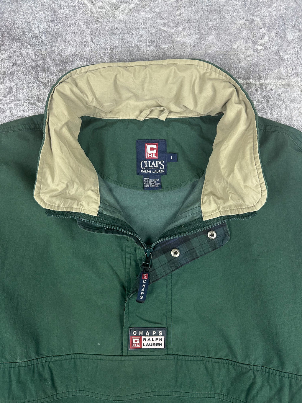 Vintage 90s Chaps Ralph Lauren Quarter Zip Pullover Windbreaker Jacket (L)