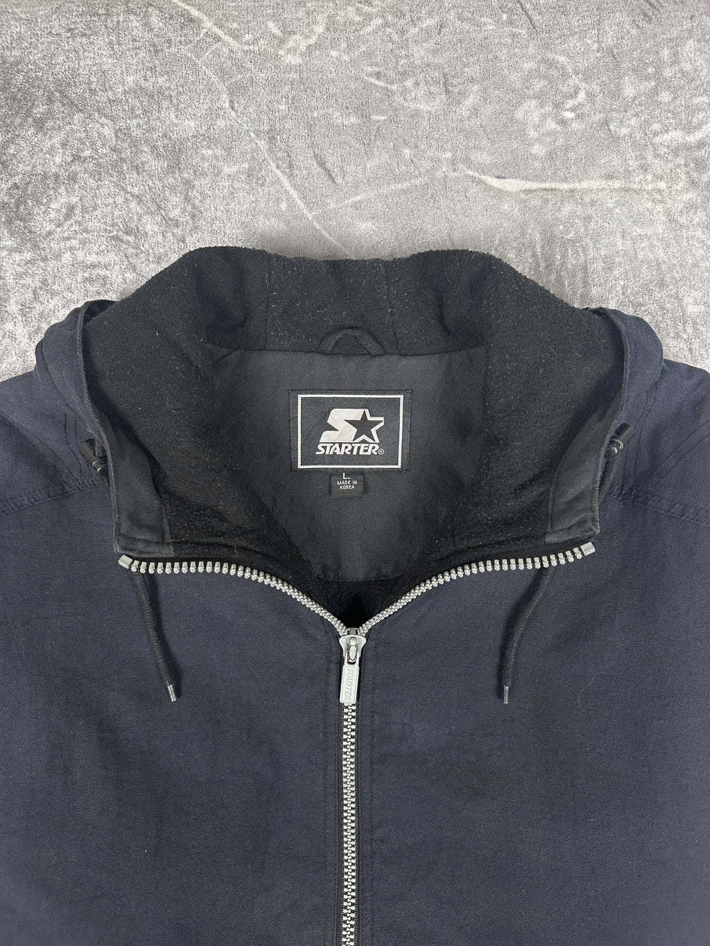 Vintage 90s Starter Brand Fleece Lined Half Zip Heavy Parka Jacket (XL)