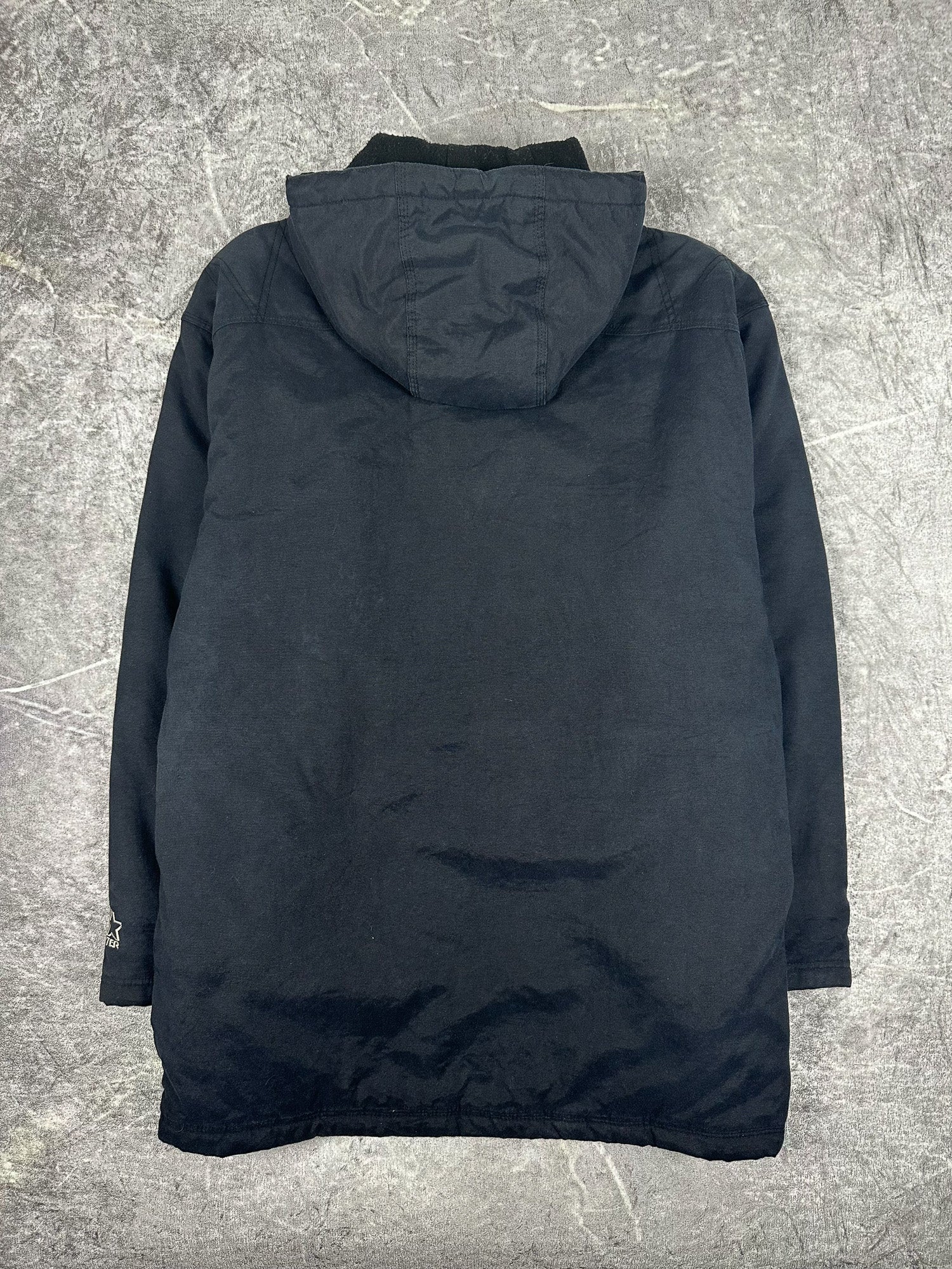 Vintage 90s Starter Brand Fleece Lined Half Zip Heavy Parka Jacket (XL)