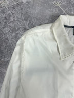 Vintage 90s Nike Small Swoosh Horizontal Stripe Spellout Windbreaker Jacket (L)
