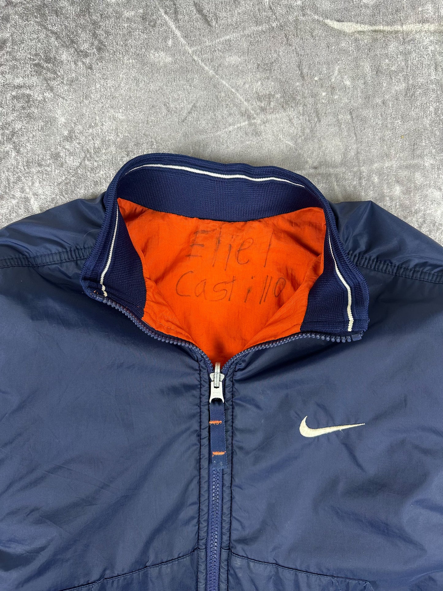 Vintage 90s Nike Reversible Embroidered Swoosh Bomber Jacket (S/8)