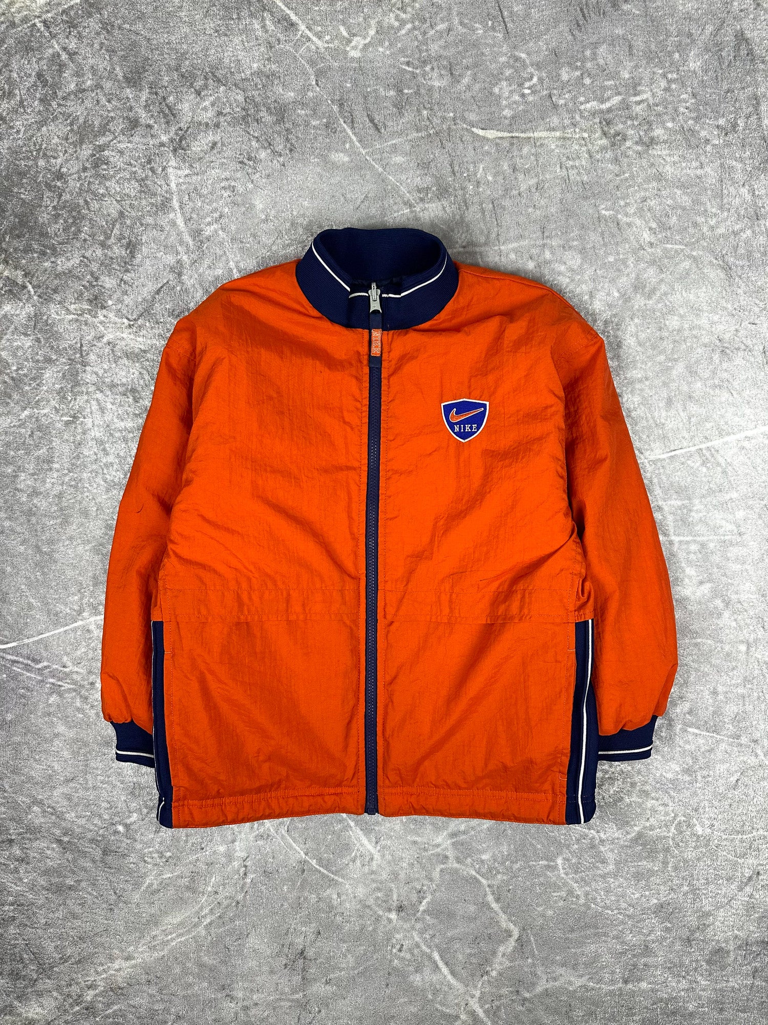 Vintage 90s Nike Reversible Embroidered Swoosh Bomber Jacket (S/8)