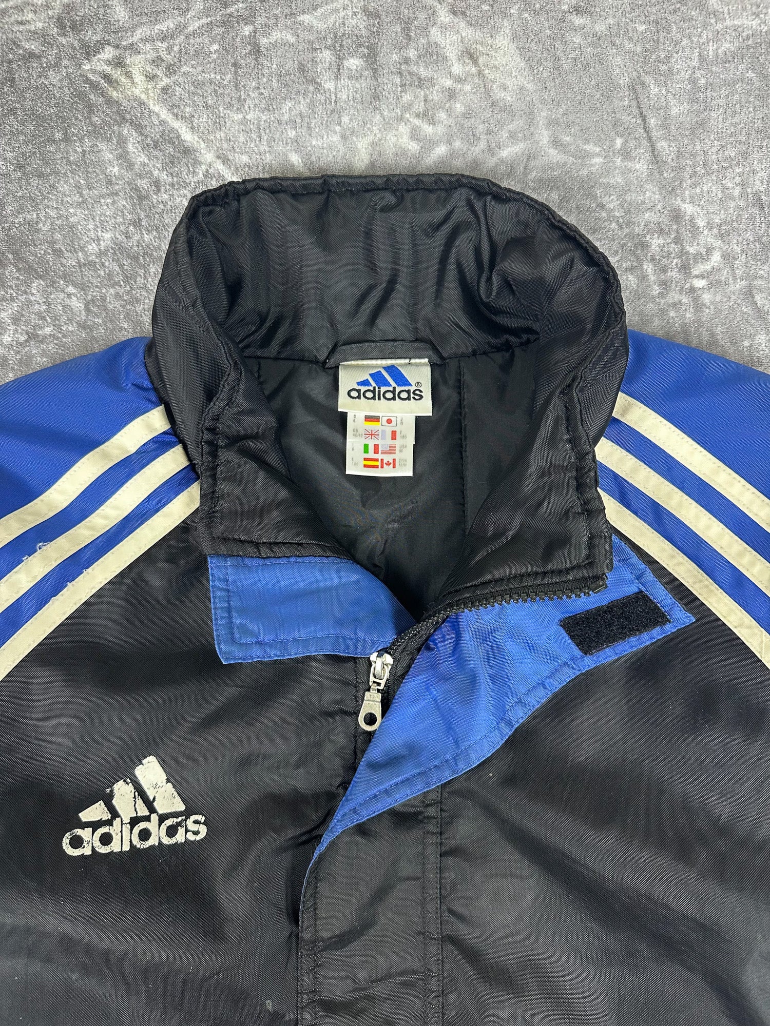 Vintage 90s Adidas 3 Stripe Colour Block Training Parka Jacket (L)