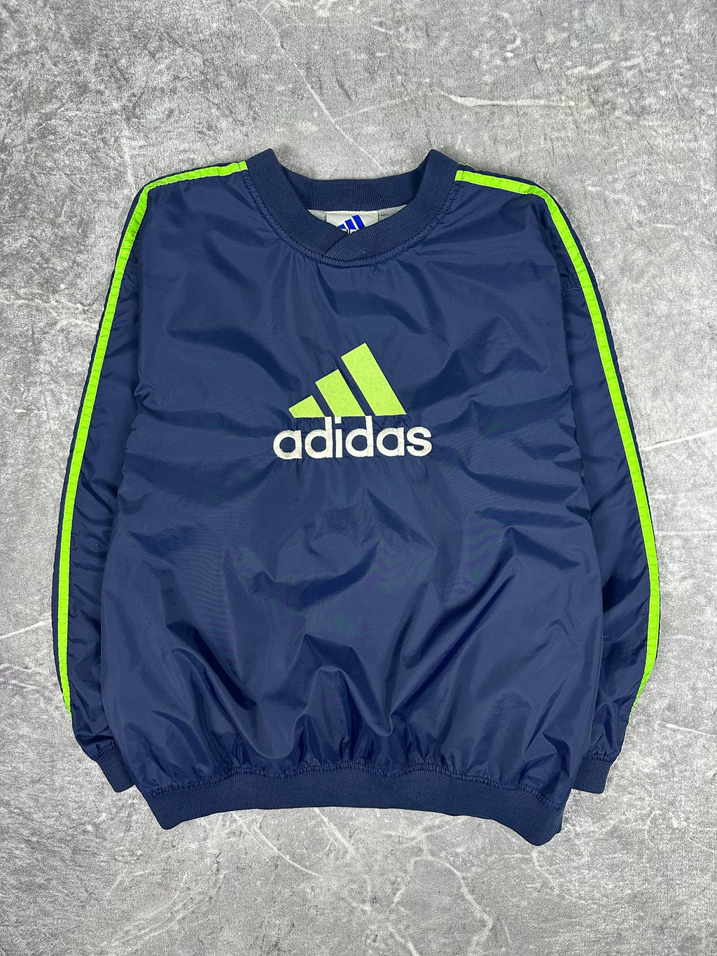 Vintage 90s Adidas Centre Logo Embroidered Pullover Windbreaker Jacket (M)