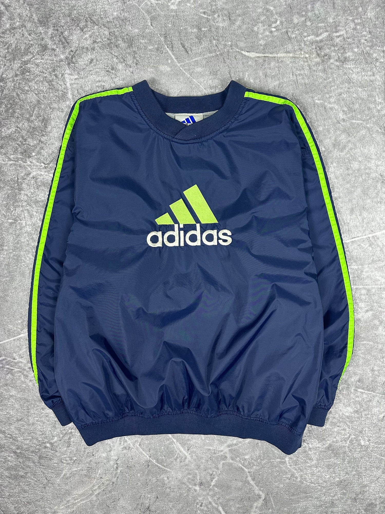 Vintage 90s Adidas Centre Logo Embroidered Pullover Windbreaker Jacket (M)