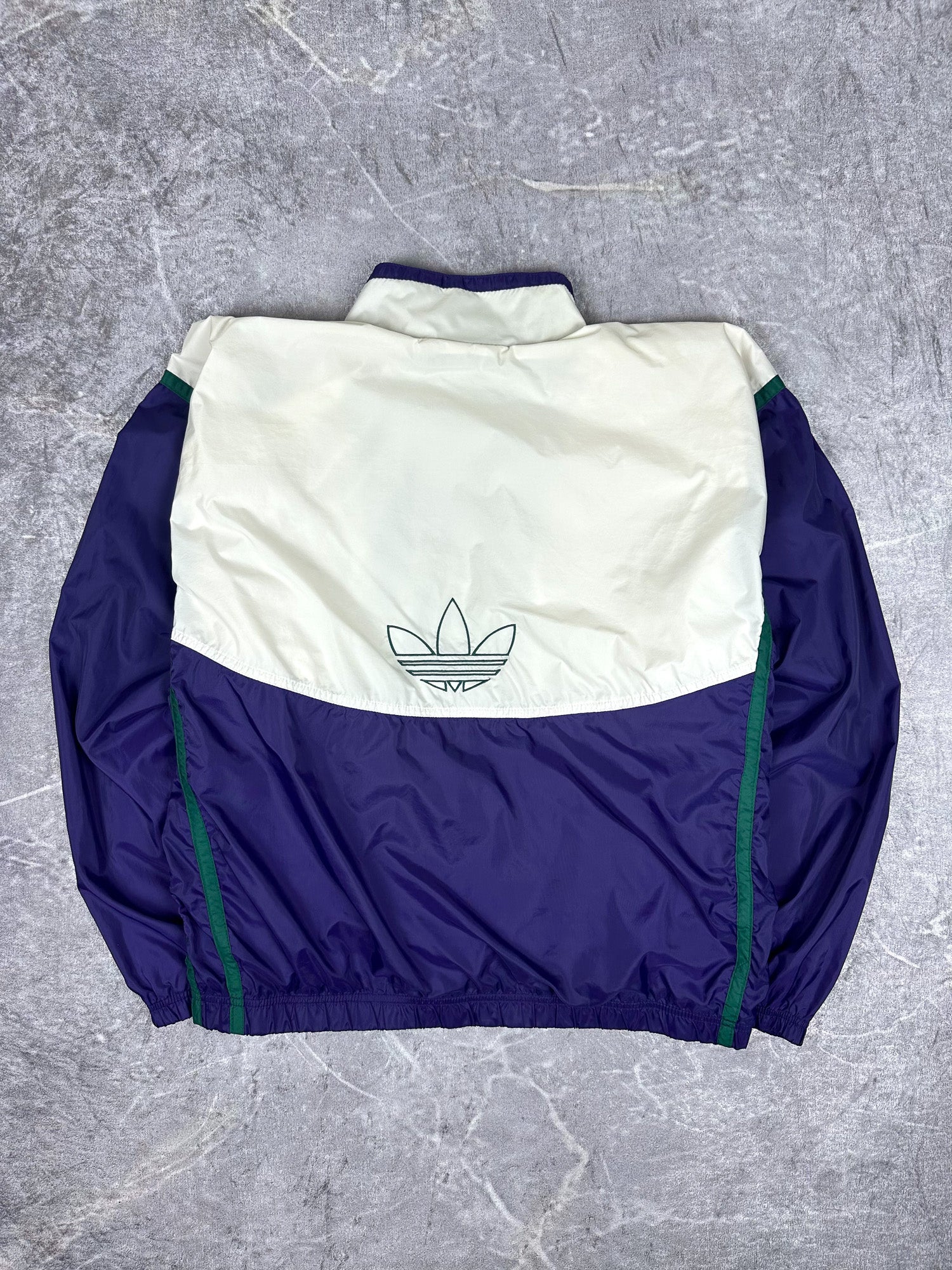 Vintage 90s Adidas Trefoil Embroidered Colour Block Windbreaker Jacket (L)