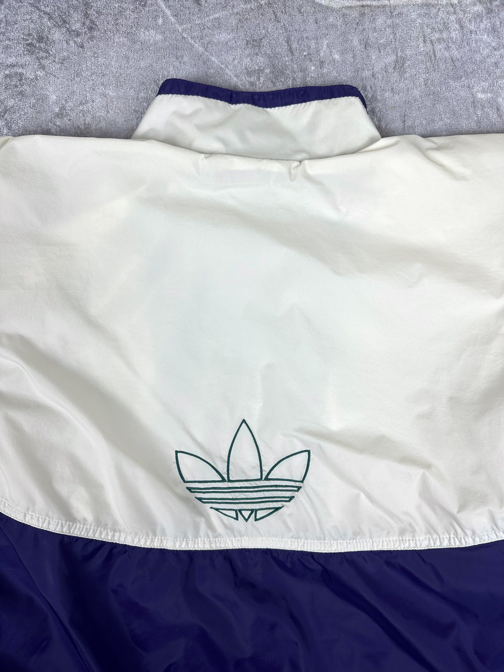 Vintage 90s Adidas Trefoil Embroidered Colour Block Windbreaker Jacket (L)