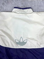 Vintage 90s Adidas Trefoil Embroidered Colour Block Windbreaker Jacket (L)