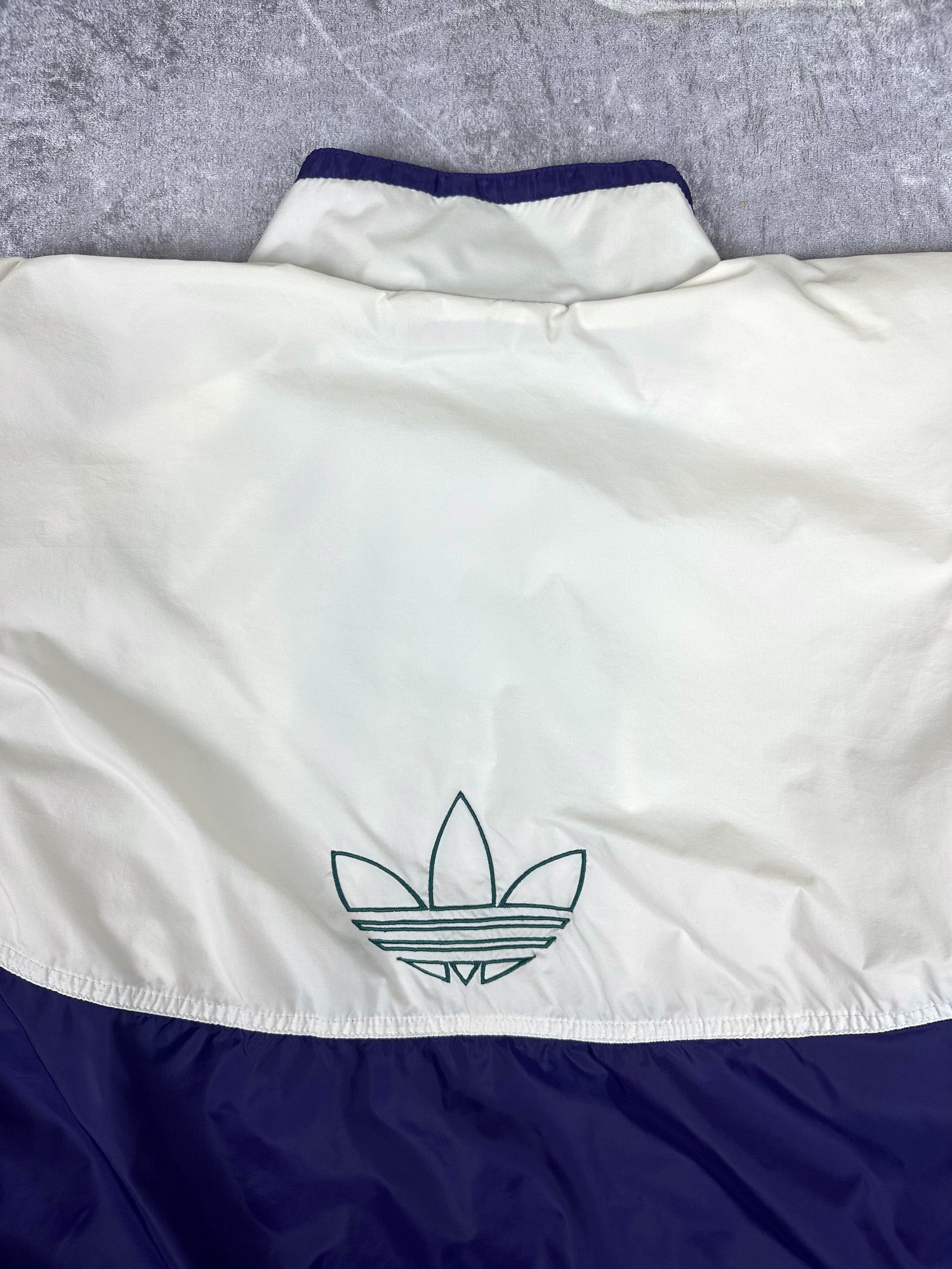 Vintage 90s Adidas Trefoil Embroidered Colour Block Windbreaker Jacket (L)