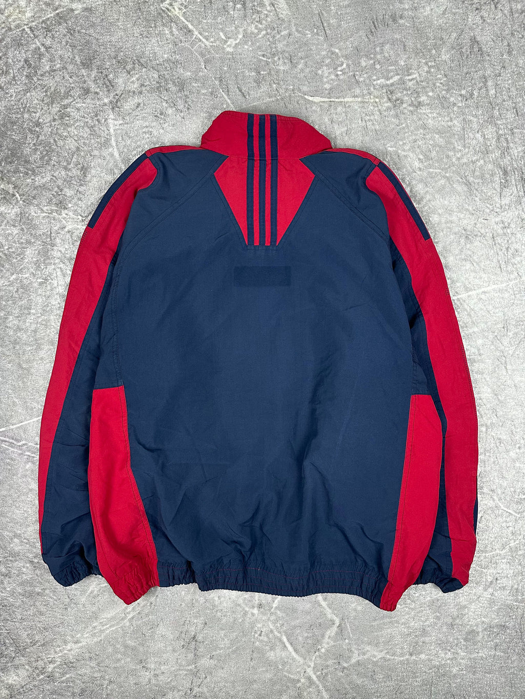 Vintage 90s Adidas Sport Exchange Embroidered Spellout Windbreaker Jacket (XL)