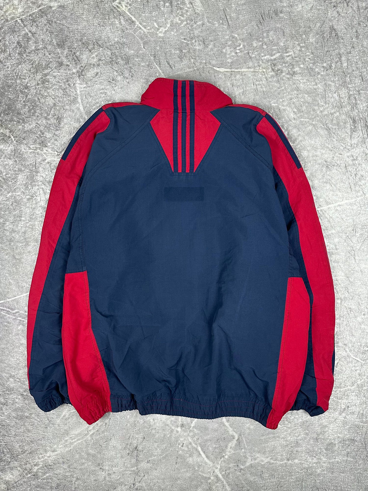 Vintage 90s Adidas Sport Exchange Embroidered Spellout Windbreaker Jacket (XL)