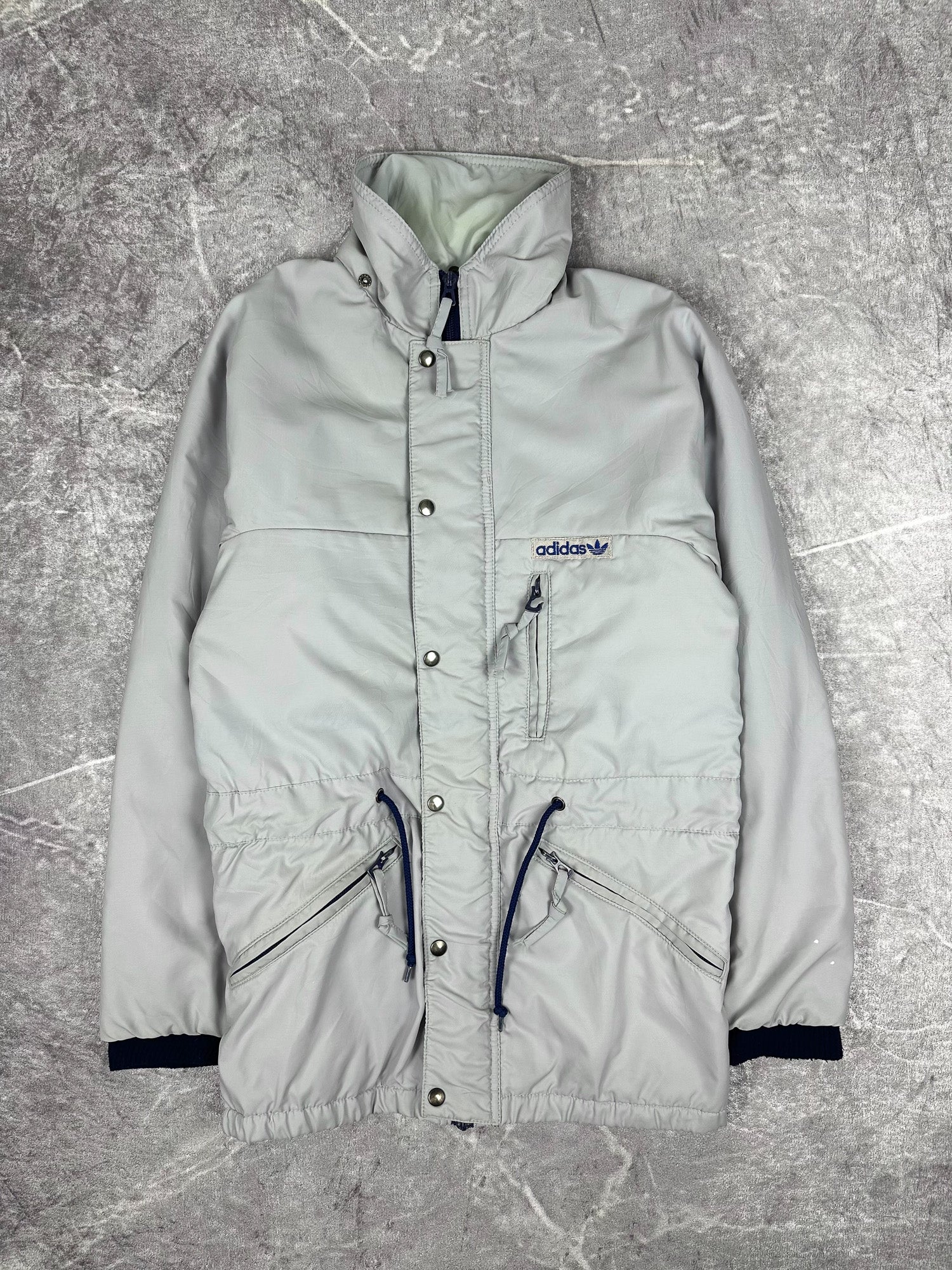 Vintage 70s/80s Adidas Puffer Trench Parka Windbreaker Jacket (S)