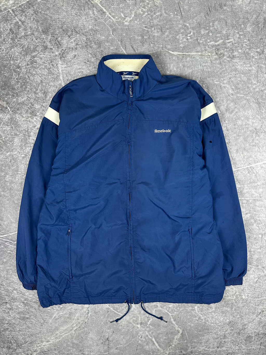 Vintage 90s Reebok Embroidered Spellout Windbreaker Jacket (M)