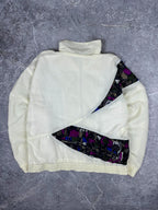 Vintage 90s Reebok Embroidered Logo Abstract Wrap Around Print Windbreaker Jacket (M)