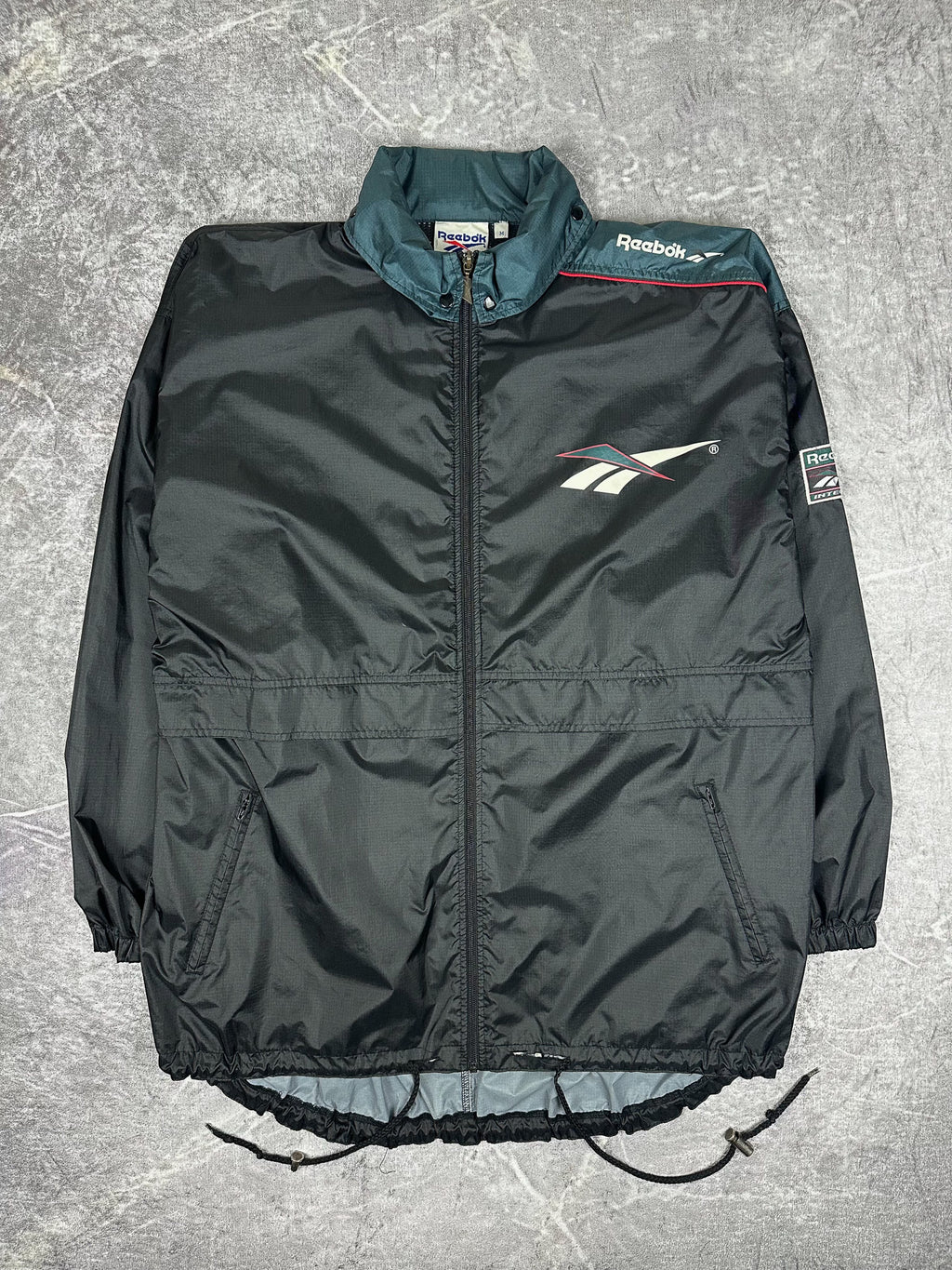 Vintage 90s Reebok Colour Block Big Logo Windbreaker Jacket (XL)