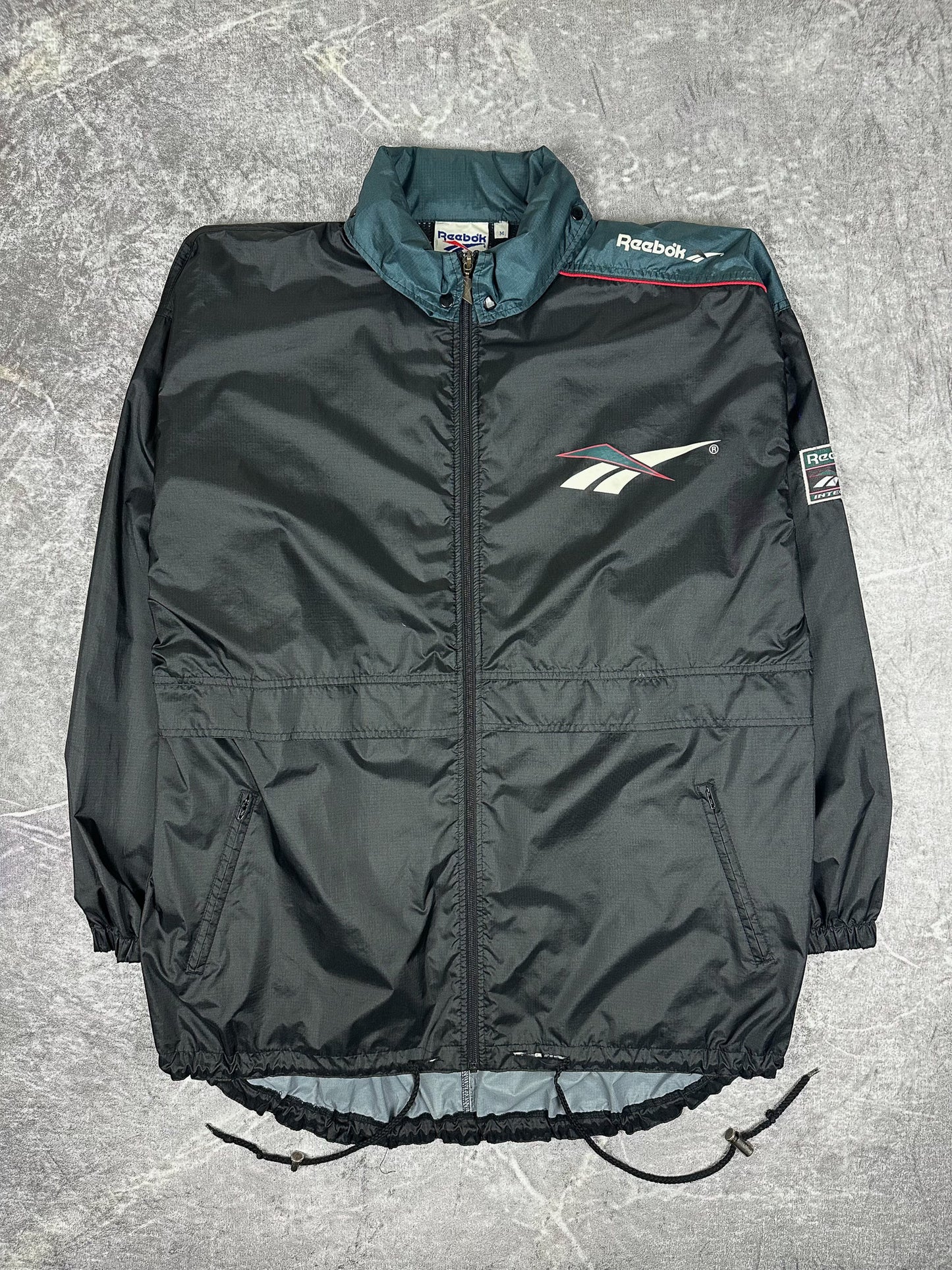 Vintage 90s Reebok Colour Block Big Logo Windbreaker Jacket (XL)