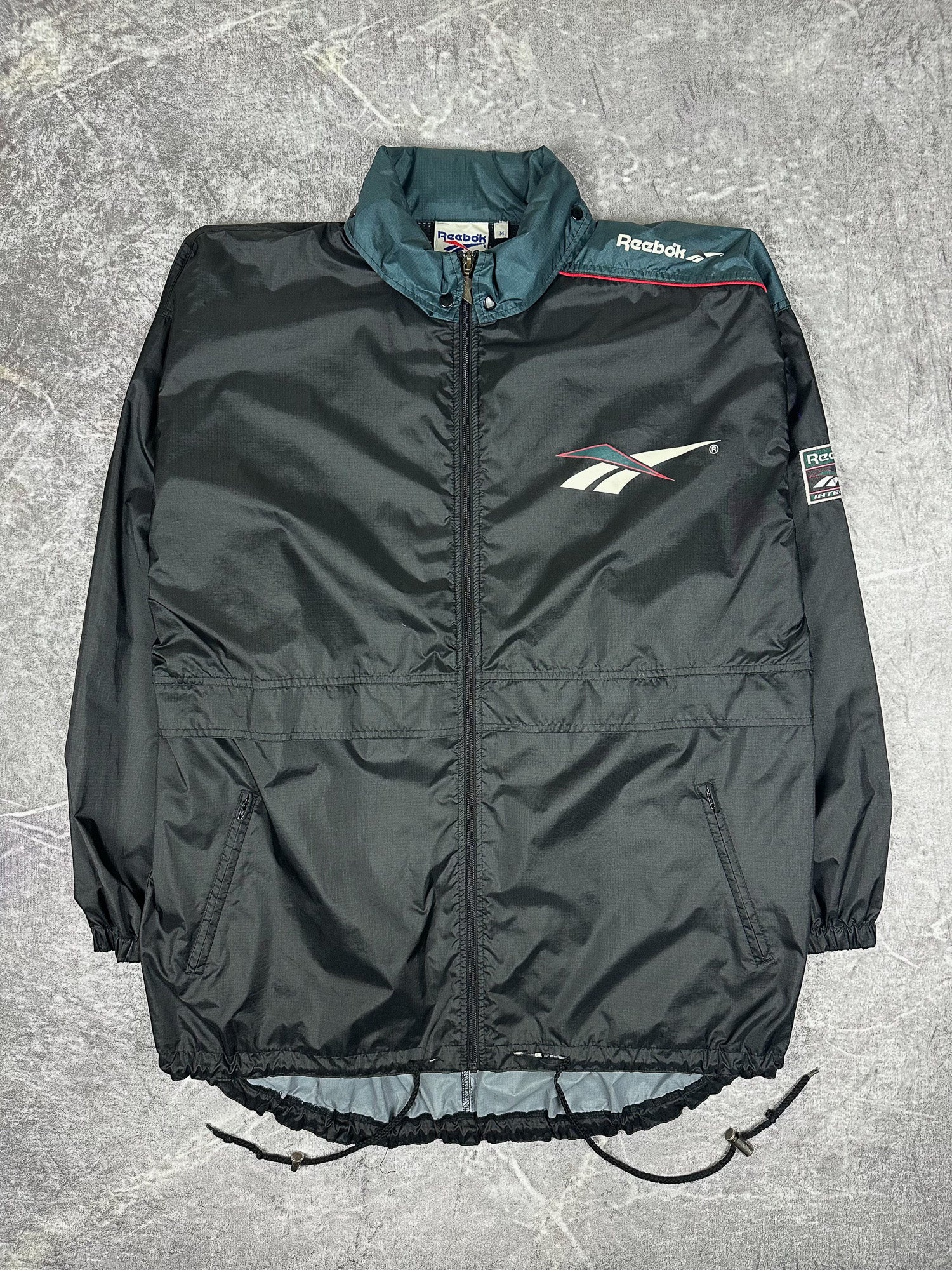 Vintage 90s Reebok Colour Block Big Logo Windbreaker Jacket (XL)