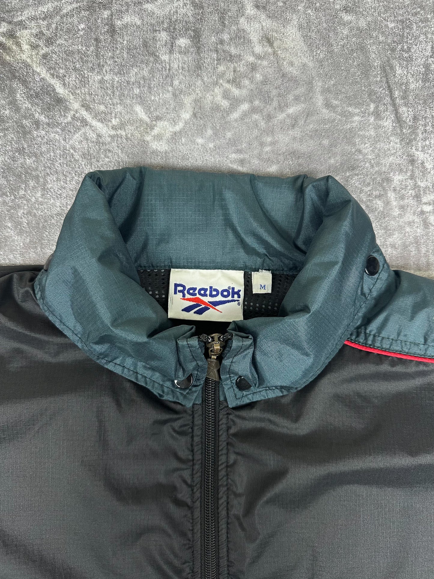 Vintage 90s Reebok Colour Block Big Logo Windbreaker Jacket (XL)