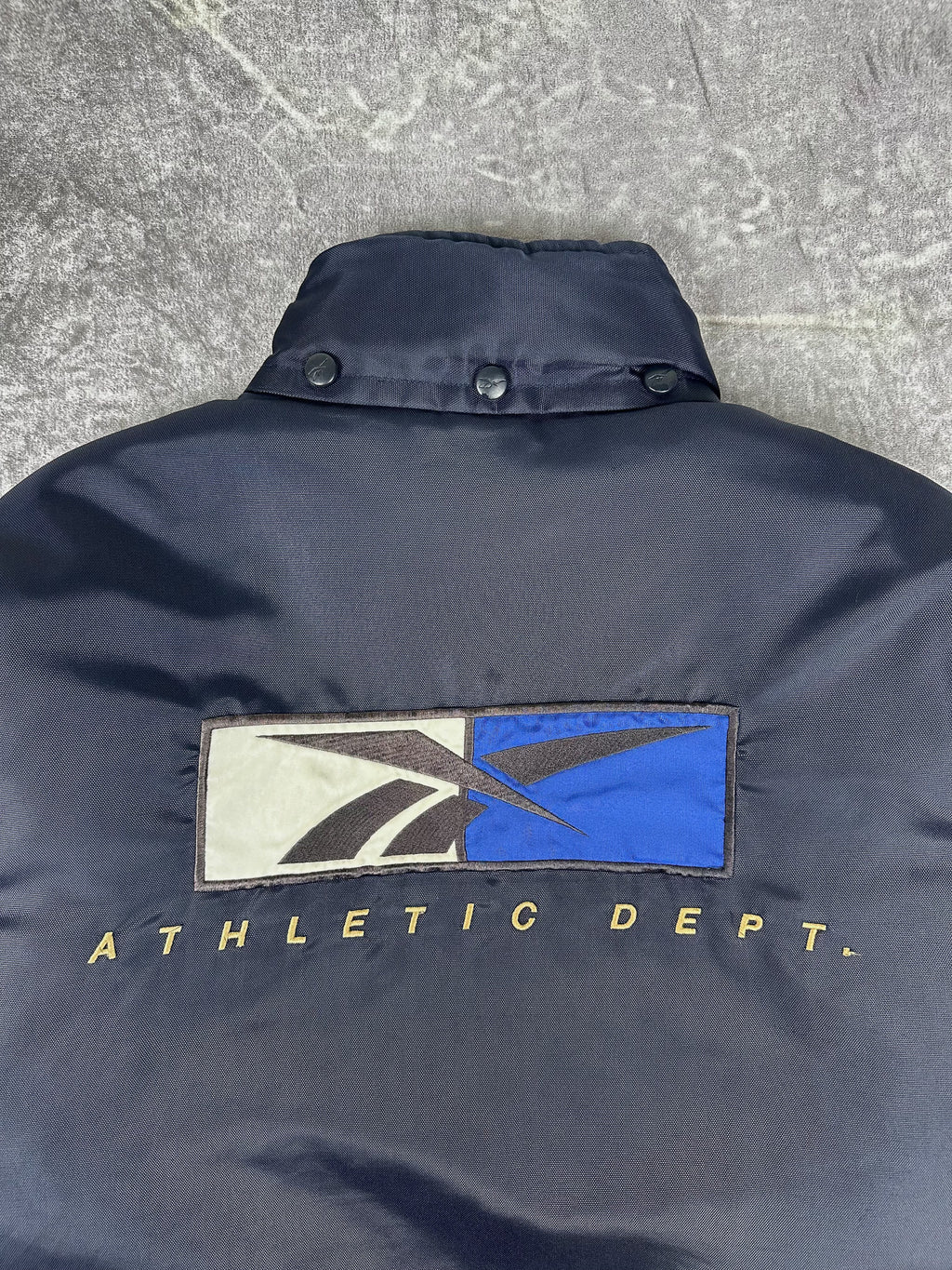 Vintage 90s Reebok Athletic Department Embroidered Trench Parka Heavy Jacket (XL)