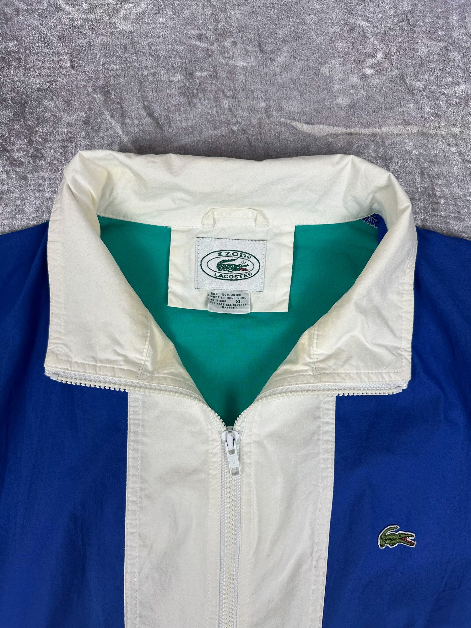 Vintage 90s Lacoste Colour Block Half Placket Windbreaker Jacket (XL)
