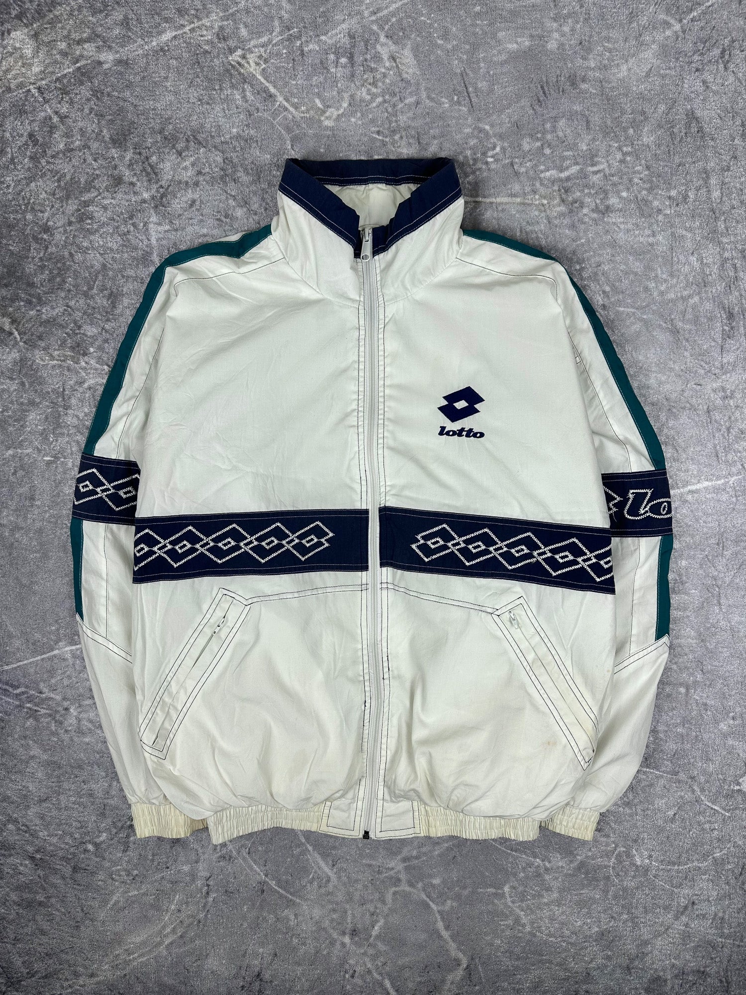 Vintage 90s Lotto Pro Line Tennis Windbreaker Jacket (XL)