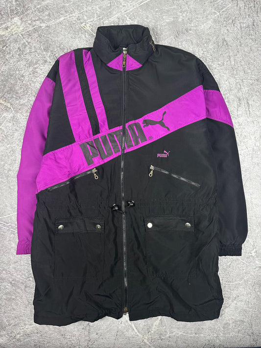 Vintage 90s Puma Colour Block Embroidered Training Parka Jacket (XL)