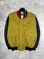 Vintage 90s Kia Embroidered Badge Colour Block Bomber Jacket (L)