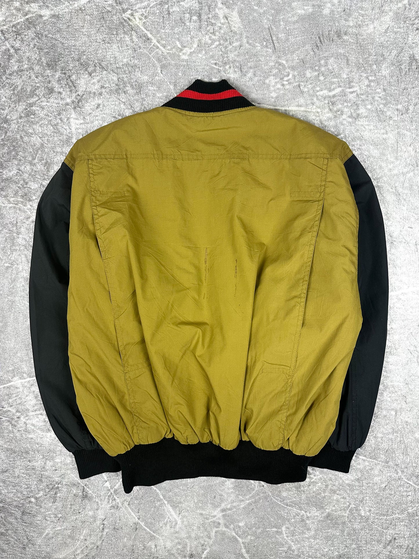 Vintage 90s Kia Embroidered Badge Colour Block Bomber Jacket (L)