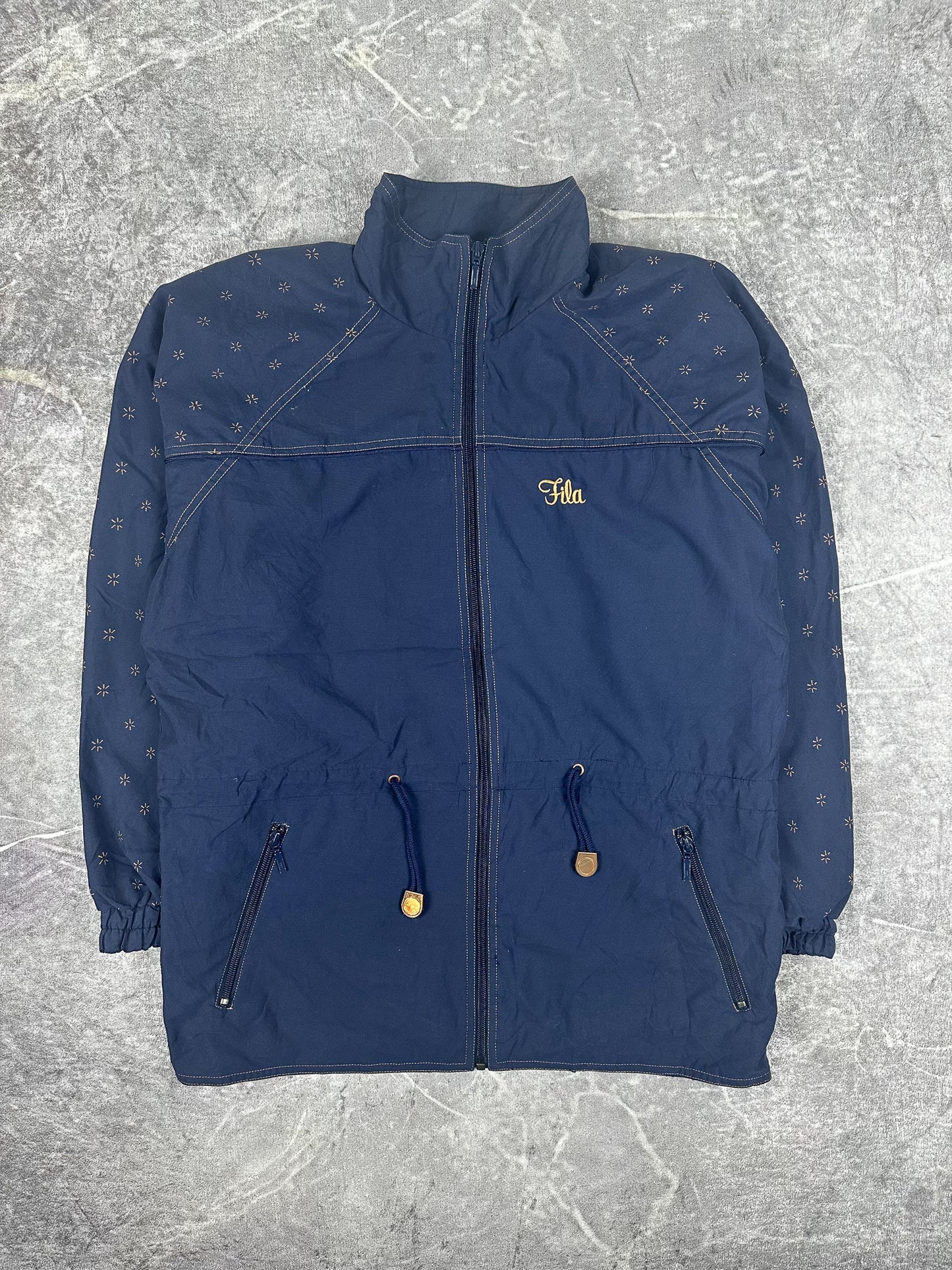 Vintage 90s Fila Cursive Embroidered Logo Parka Jacket (M/US8)