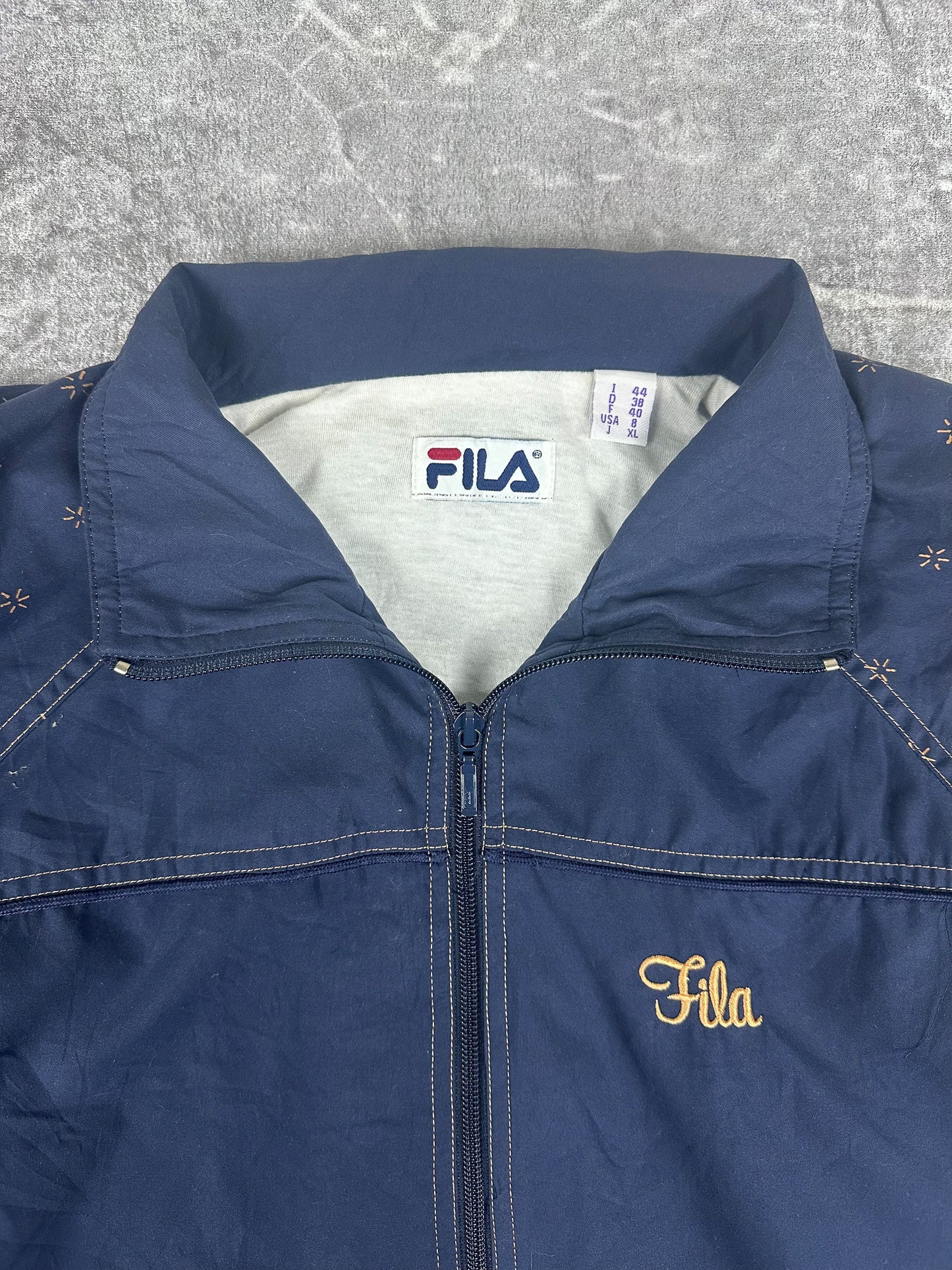 Vintage 90s Fila Cursive Embroidered Logo Parka Jacket (M/US8)