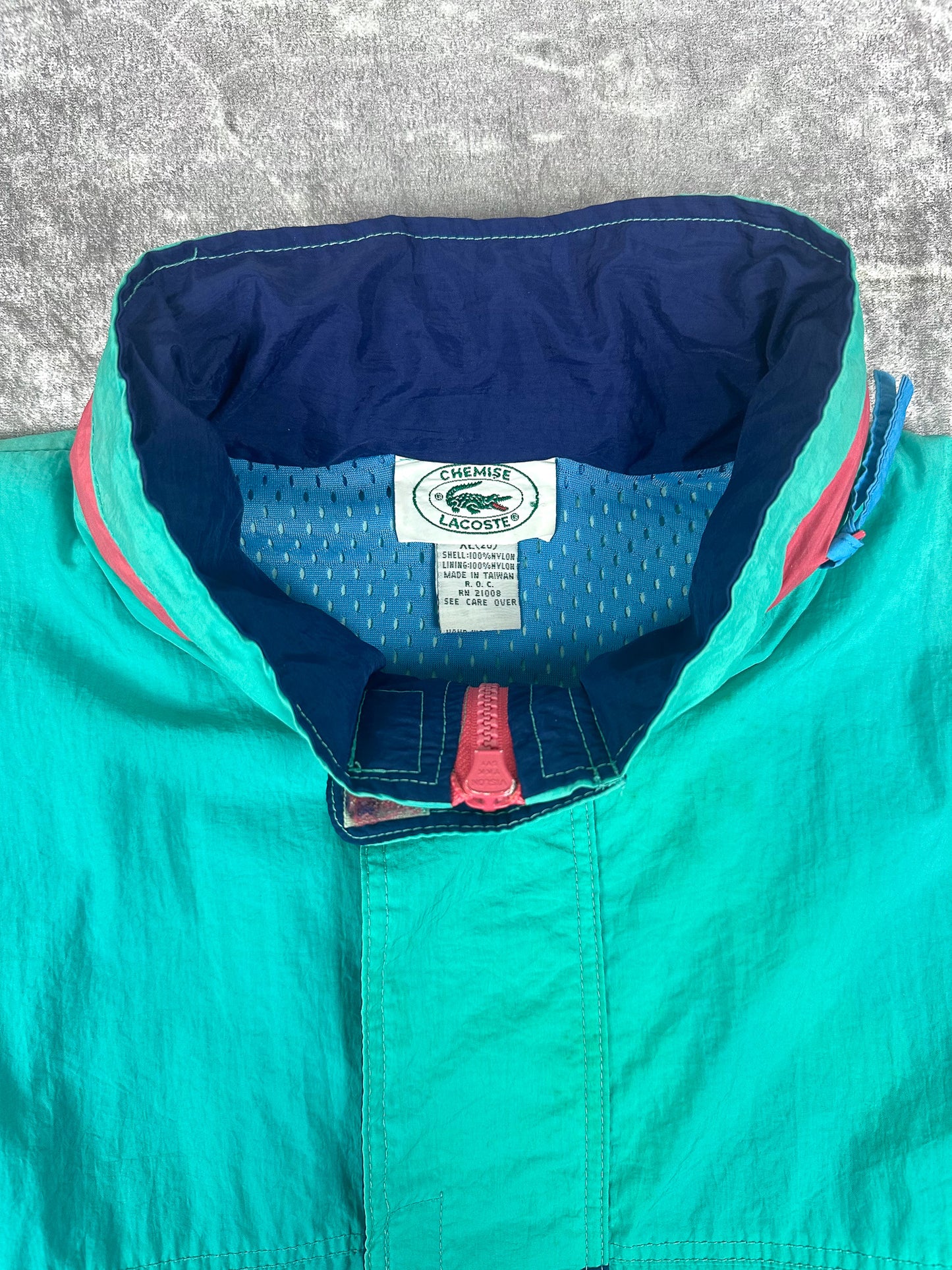 Vintage 90s Lacoste Outer Gear Placket Embroidered Windbreaker Jacket (XL)