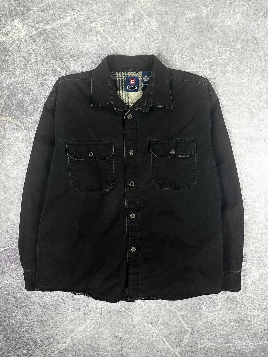 Vintage 00s Chaps Ralph Lauren Plaid Fleece Lined Button Up Jacket (XL)