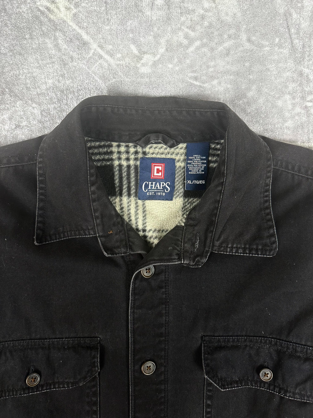 Vintage 00s Chaps Ralph Lauren Plaid Fleece Lined Button Up Jacket (XL)