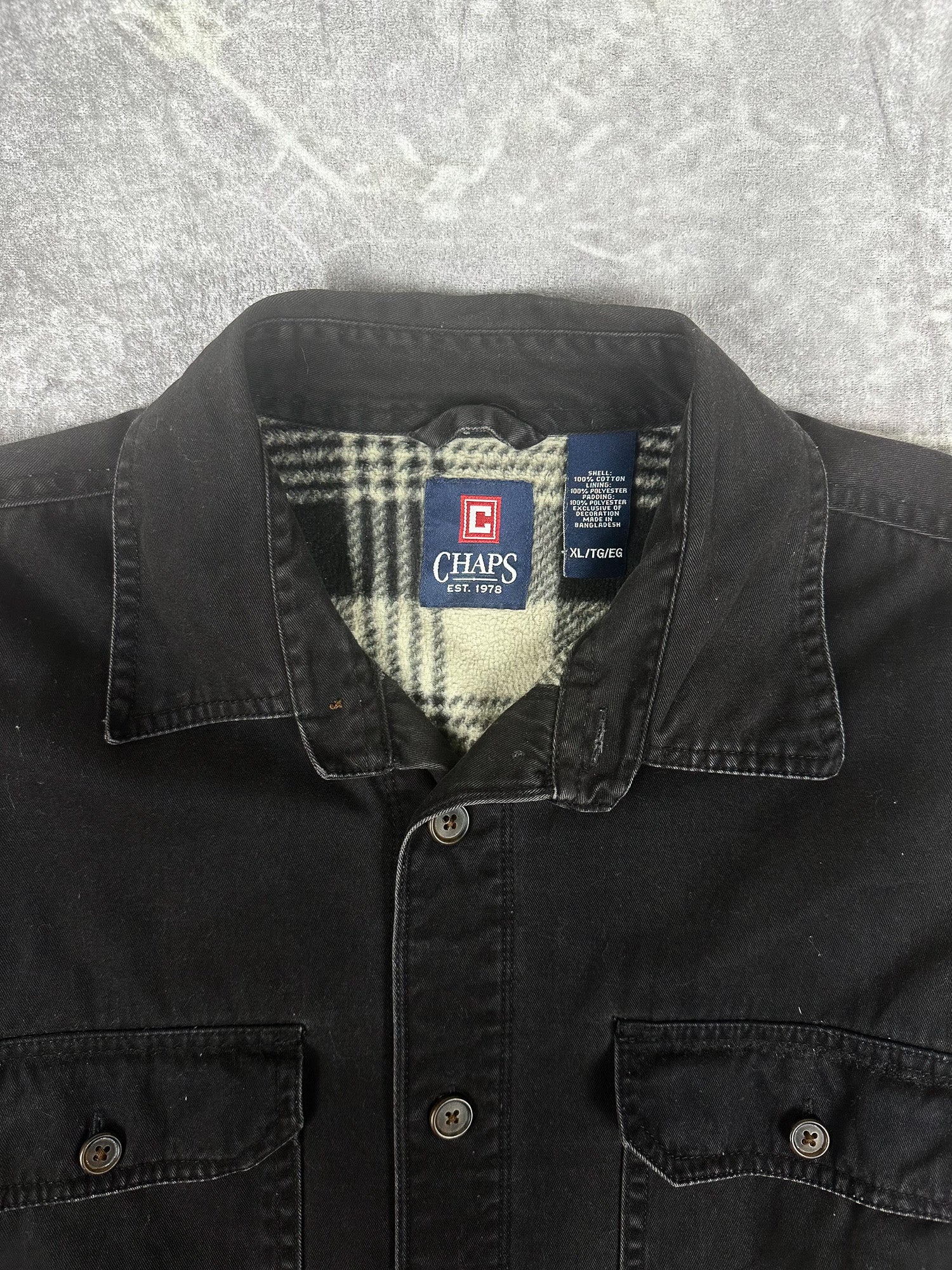 Vintage 00s Chaps Ralph Lauren Plaid Fleece Lined Button Up Jacket (XL)