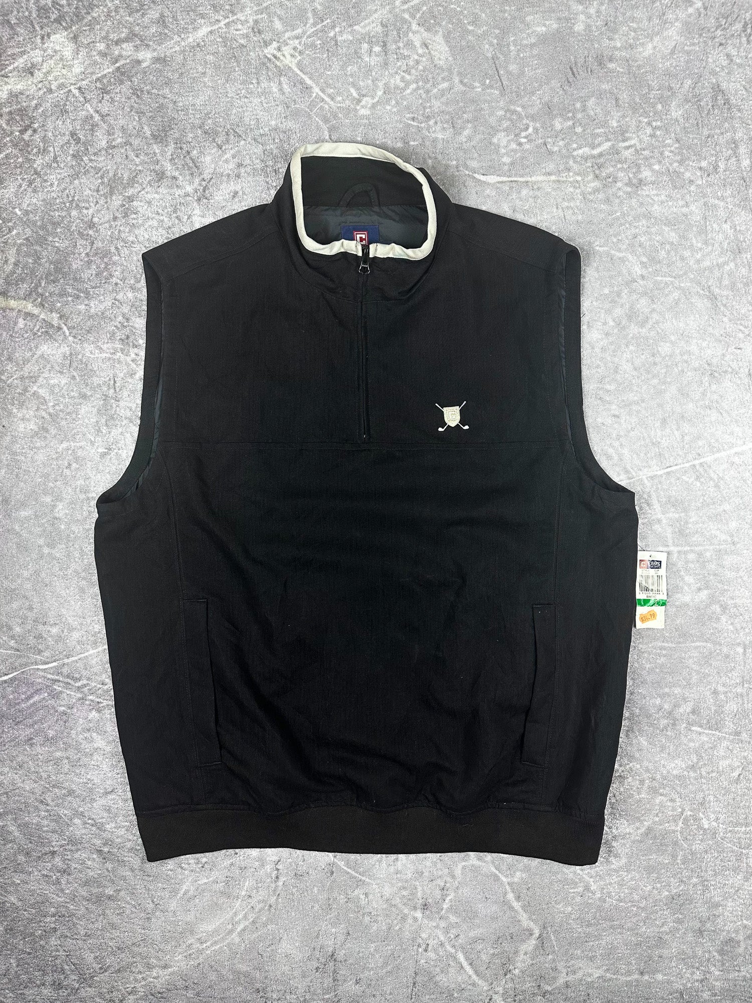 DEADSTOCK BNWT Vintage 00s Chaps Ralph Lauren Golf Embroidered Crest Quarter Zip Vest (L)