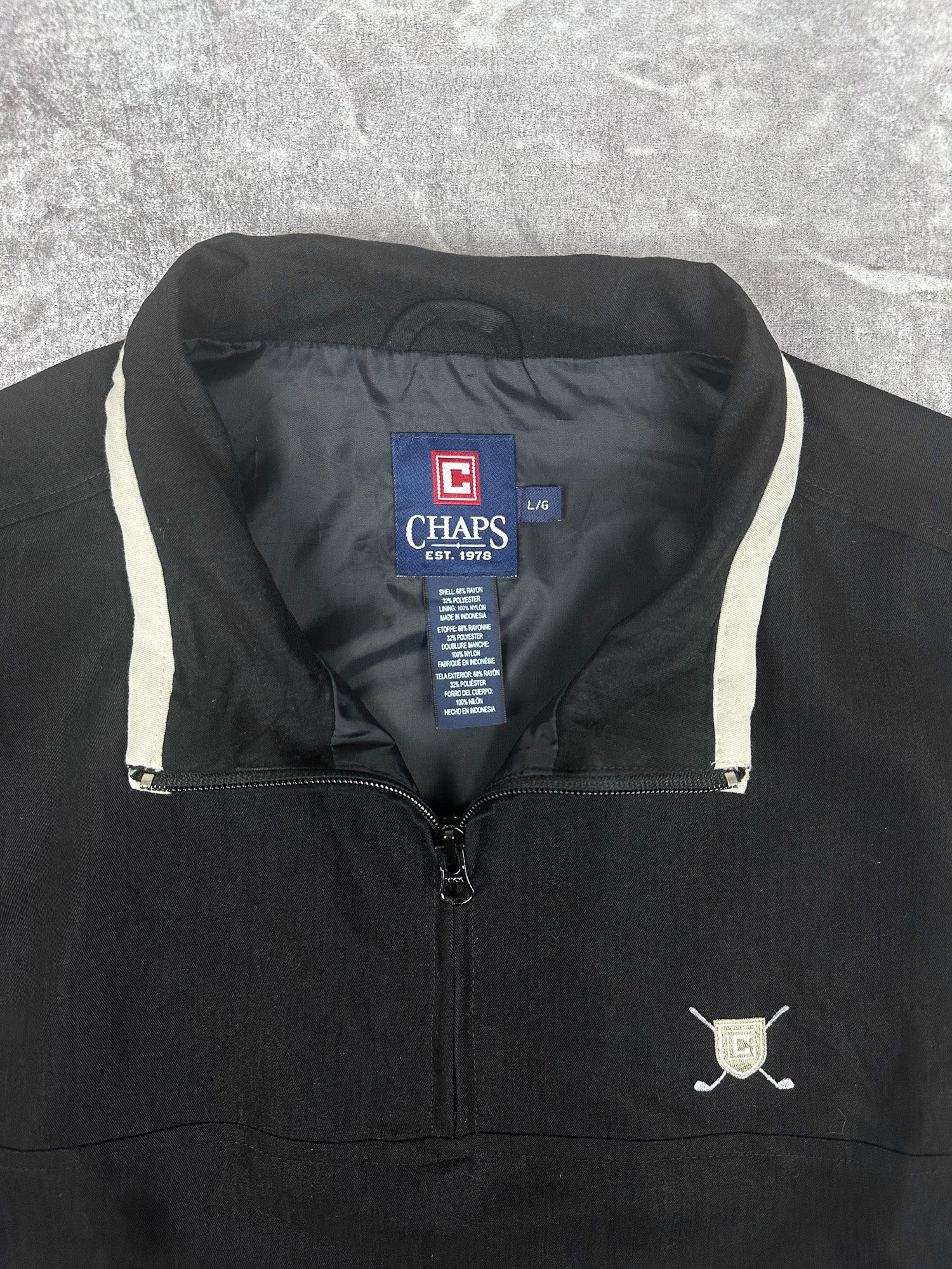 DEADSTOCK BNWT Vintage 00s Chaps Ralph Lauren Golf Embroidered Crest Quarter Zip Vest (L)