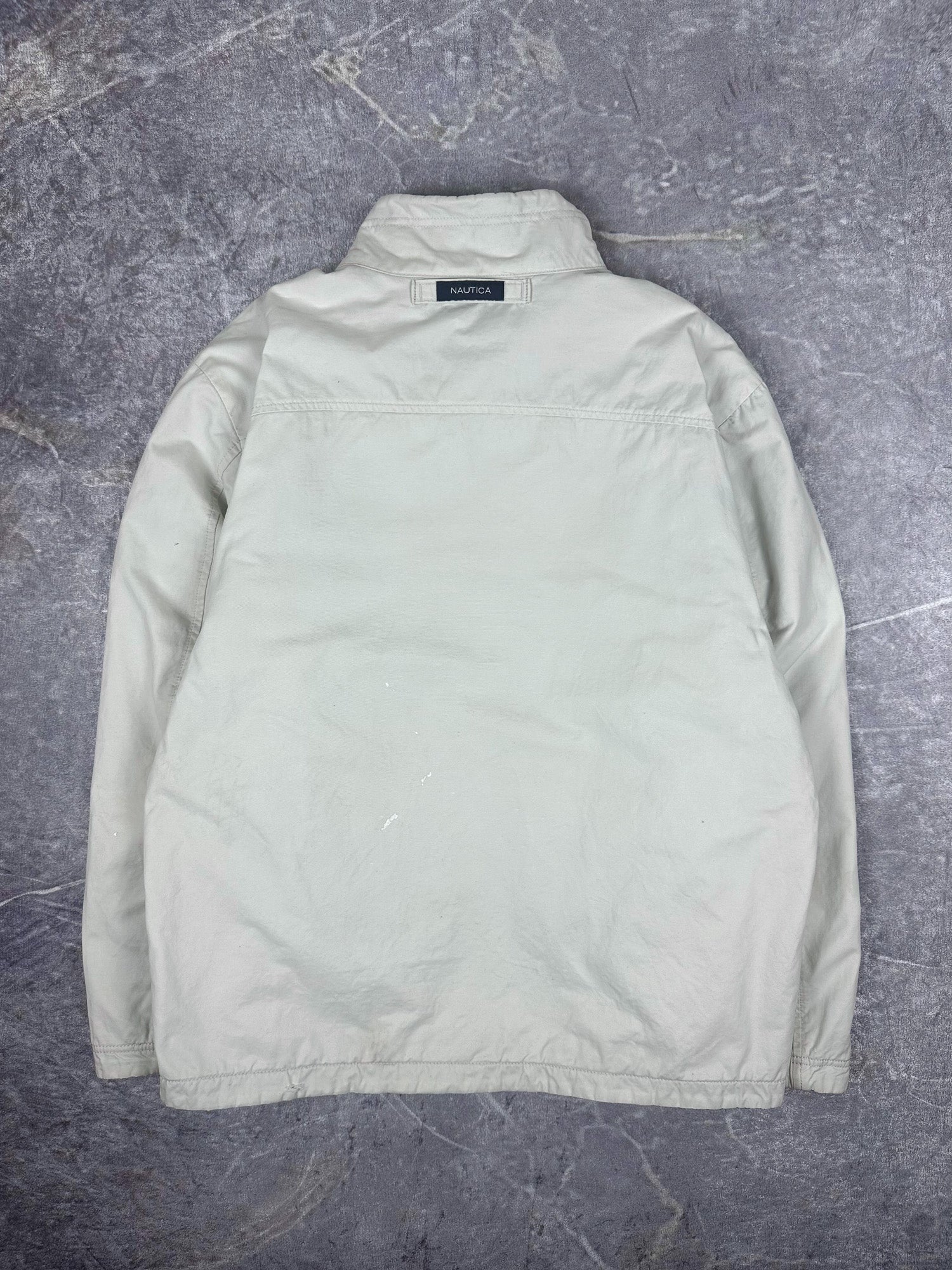 Vintage 00s Nautica Canvas Embroidered Logo Reversible Fleece Jacket (M)