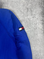 Vintage 90s Tommy Hilfiger Embroidered Collar Spellout Flag Patch Windbreaker Jacket (L)