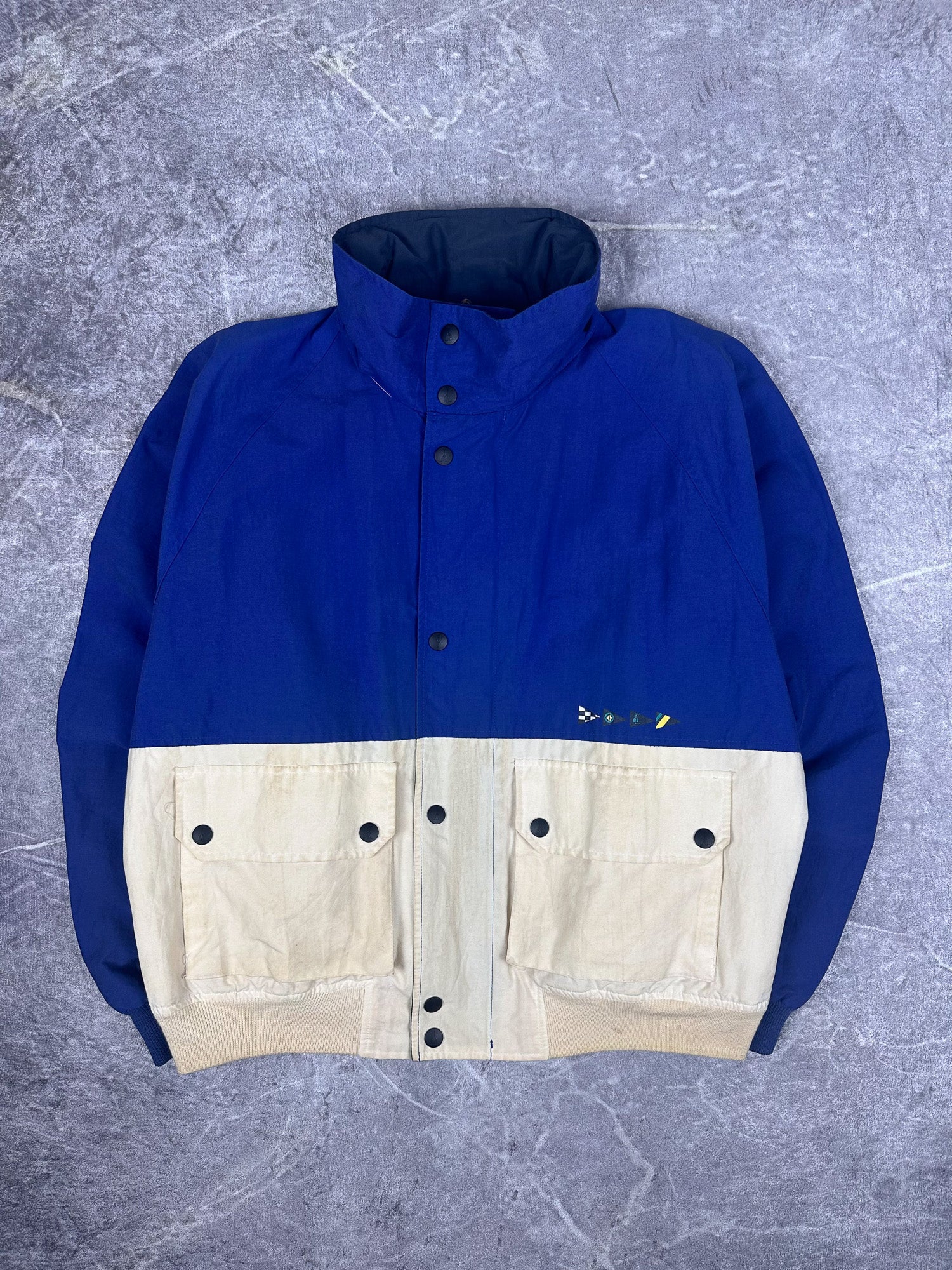Vintage 90s Nautica Colour Block Sailing Flags Windbreaker Jacket (L)