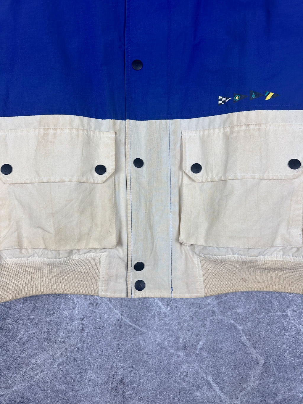 Vintage 90s Nautica Colour Block Sailing Flags Windbreaker Jacket (L)