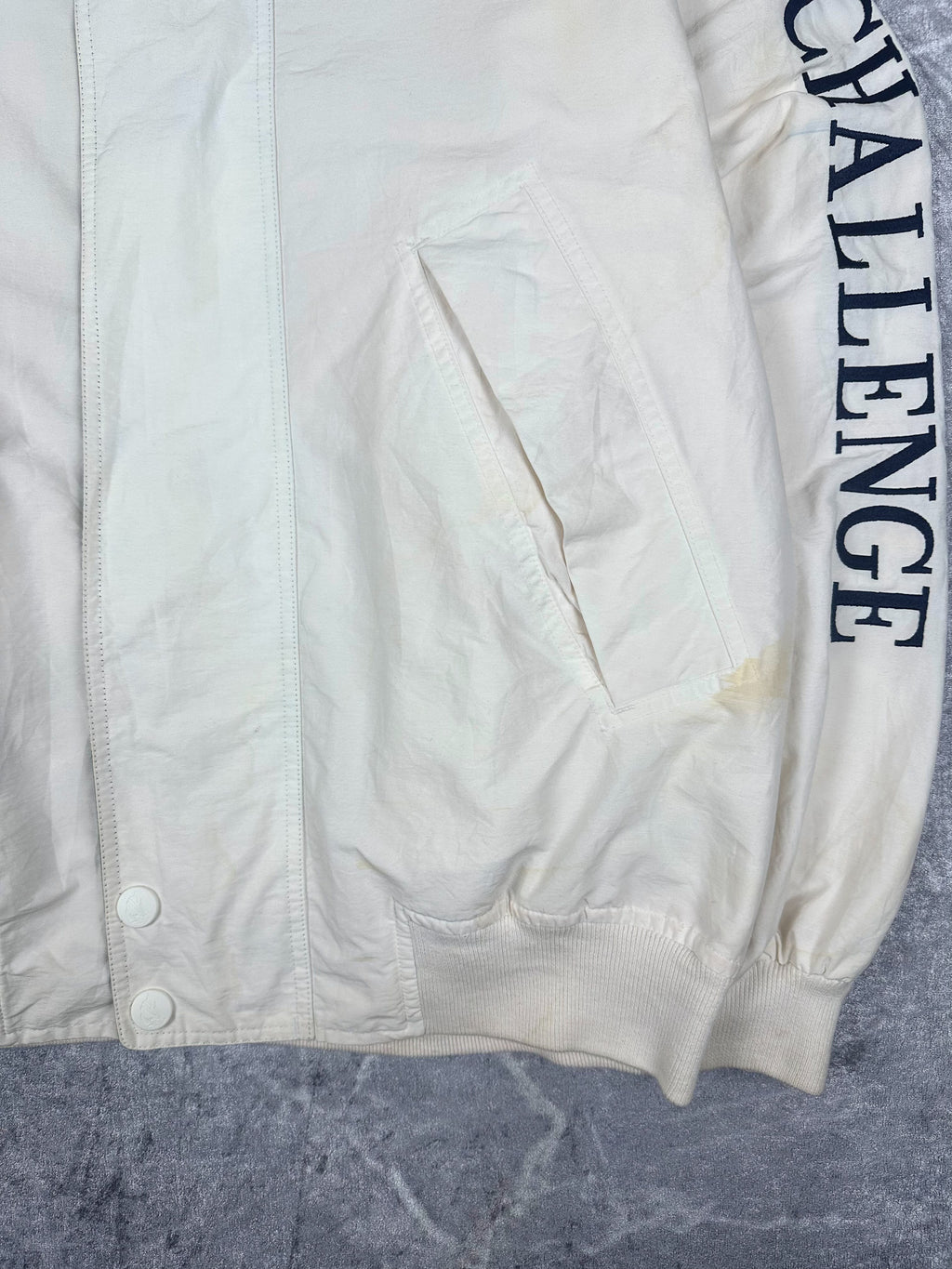 Vintage 90s Nautica Challenge J-Class Embroidered Spellout Sailing Jacket (2XL)
