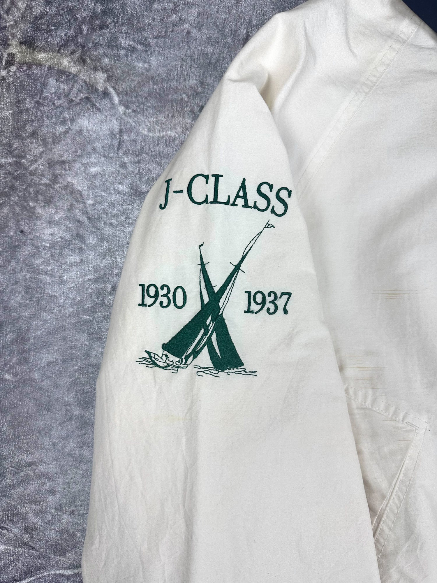 Vintage 90s Nautica Challenge J-Class Embroidered Spellout Sailing Jacket (2XL)