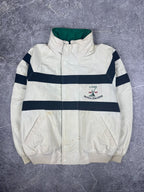 Vintage 90s Nautica Challenge J-Class Wrap Around Striped Sailing Jacket (L)