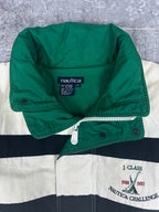 Vintage 90s Nautica Challenge J-Class Wrap Around Striped Sailing Jacket (L)