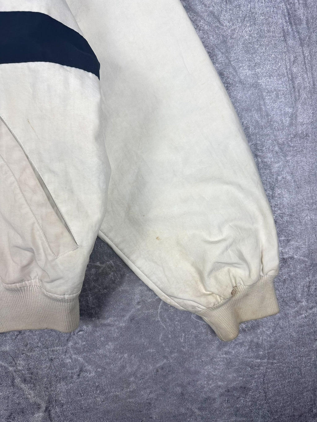 Vintage 90s Nautica Challenge J-Class Wrap Around Striped Sailing Jacket (L)