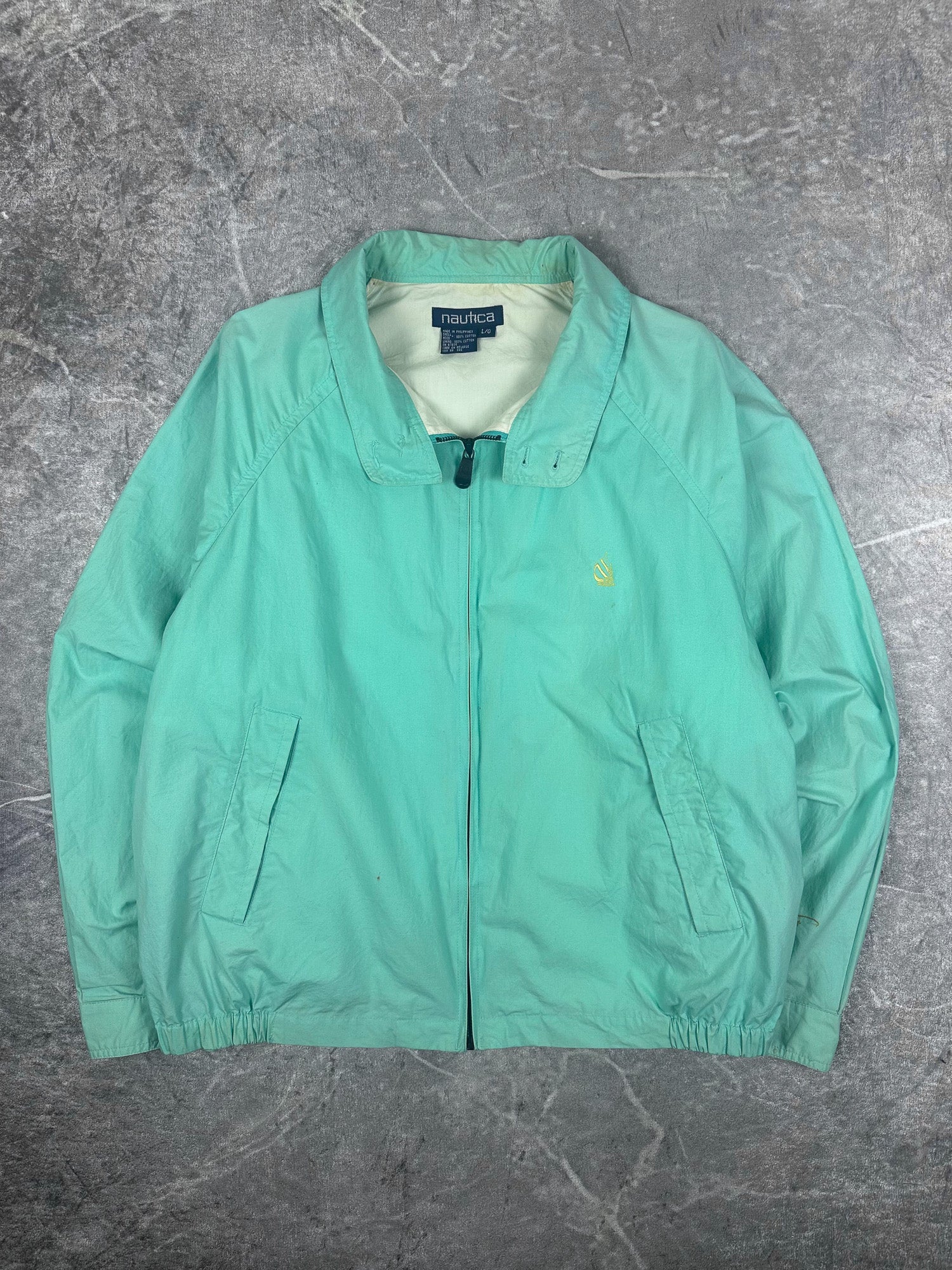 Vintage 90s Nautica Embroidered Small Logo Harrington Jacket (L)